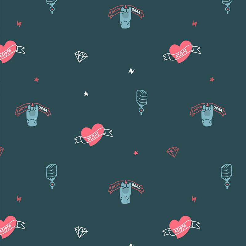 Rock N Roll heart / dark green