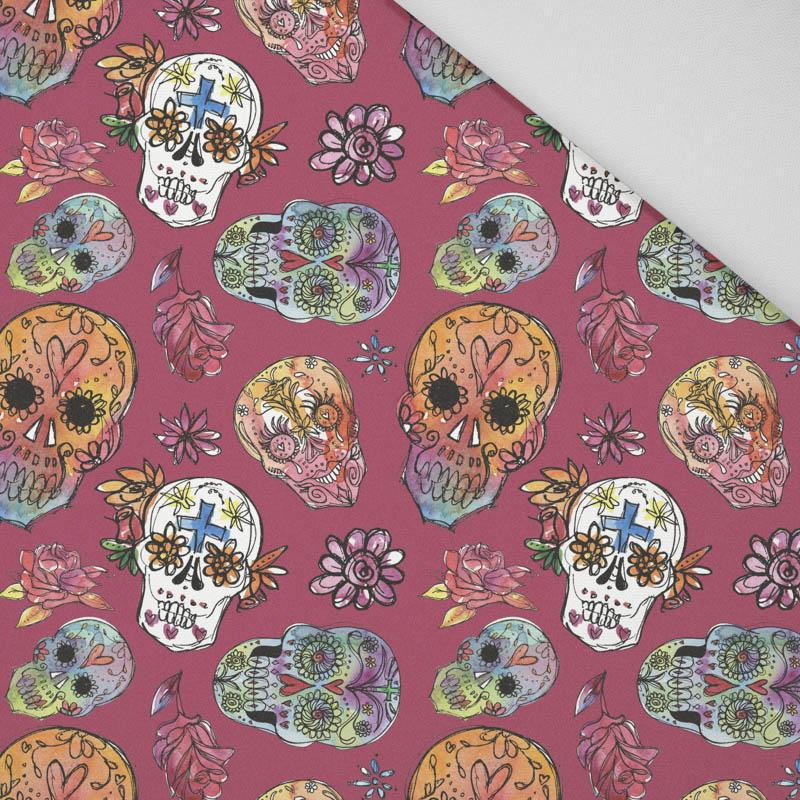 Skulls Pat 3 Fuchsia Dia De Los Muertos Panama 220g Continuous Length Home Decor Printed Patterns Fabrics Dresówka Pl - Dia De Los Muertos House Decor