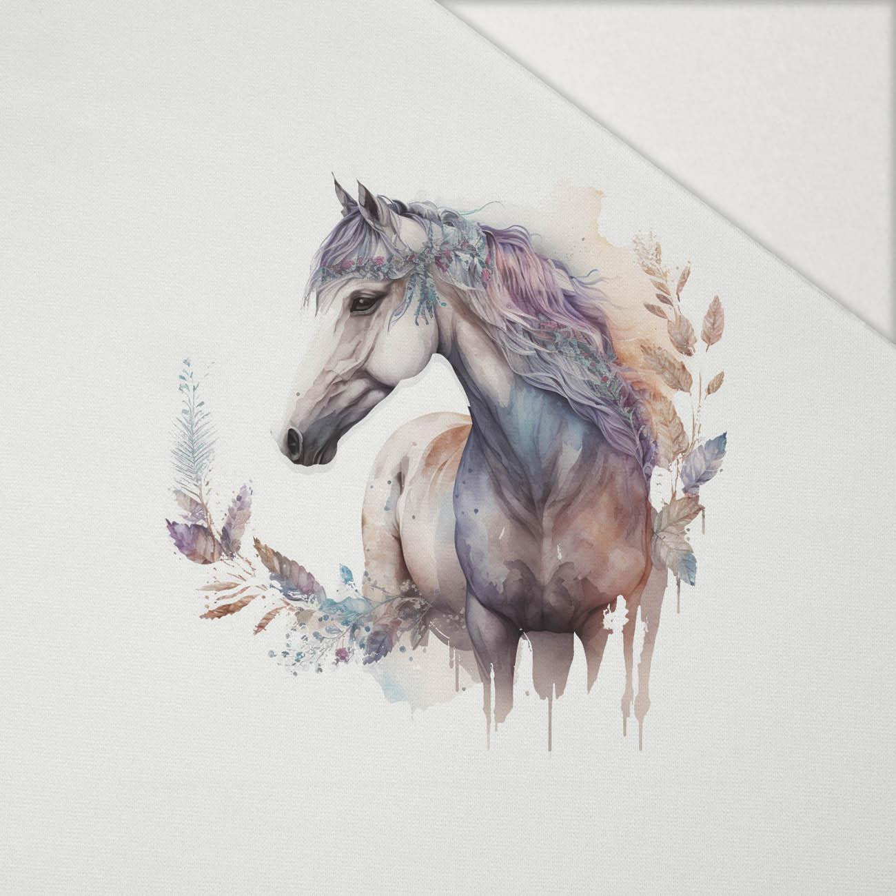 WATERCOLOR HORSE - panel (60cm x 50cm) Hydrophobic brushed knit