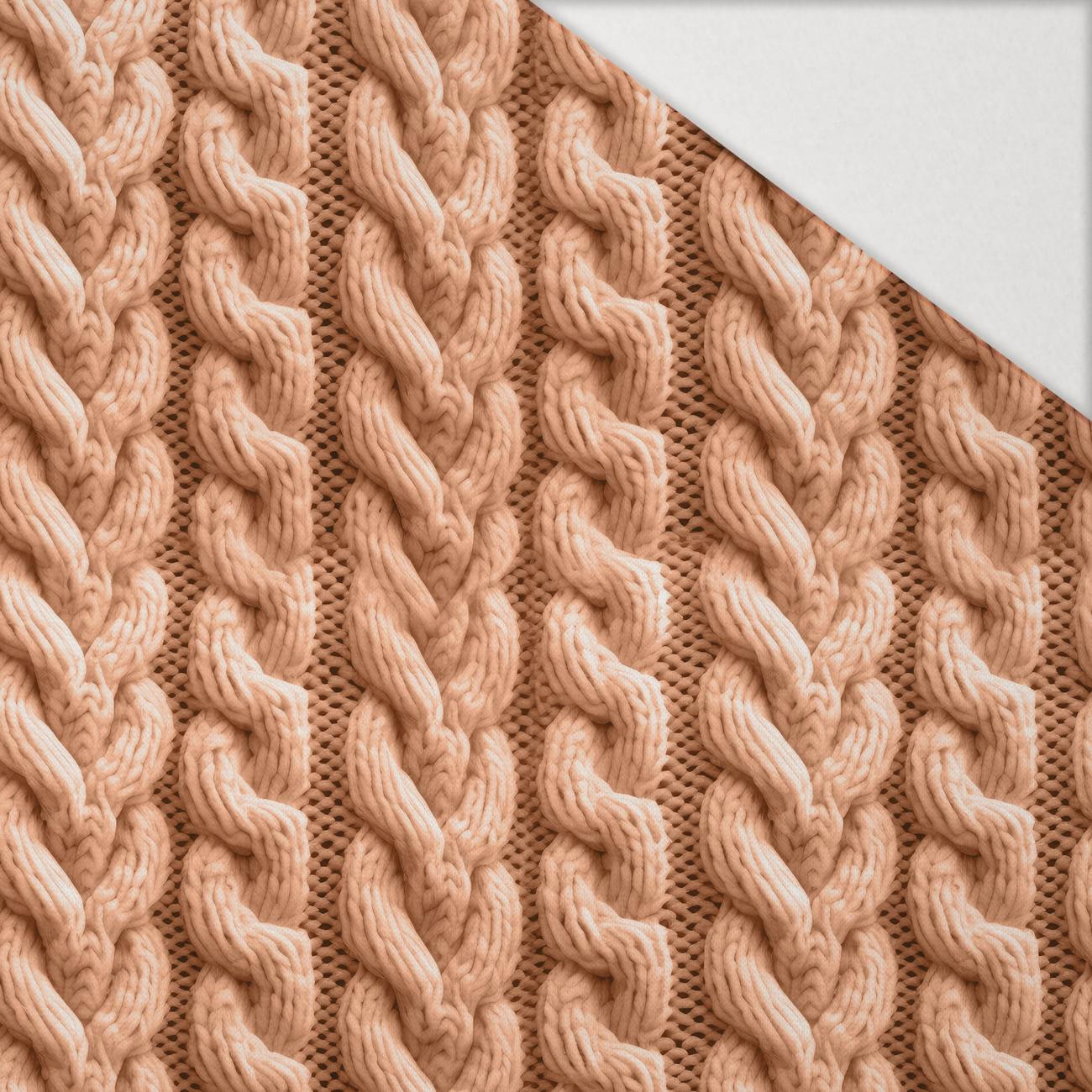 IMITATION SWEATER PAT. 4 / peach fuzz  - Hydrophobic brushed knit