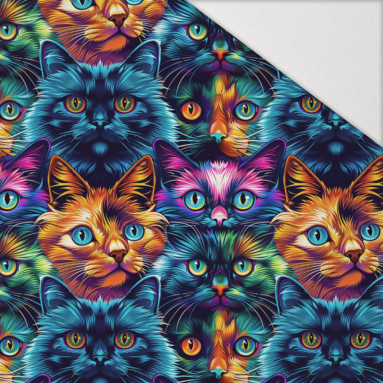 COLORFUL CATS - Hydrophobic brushed knit