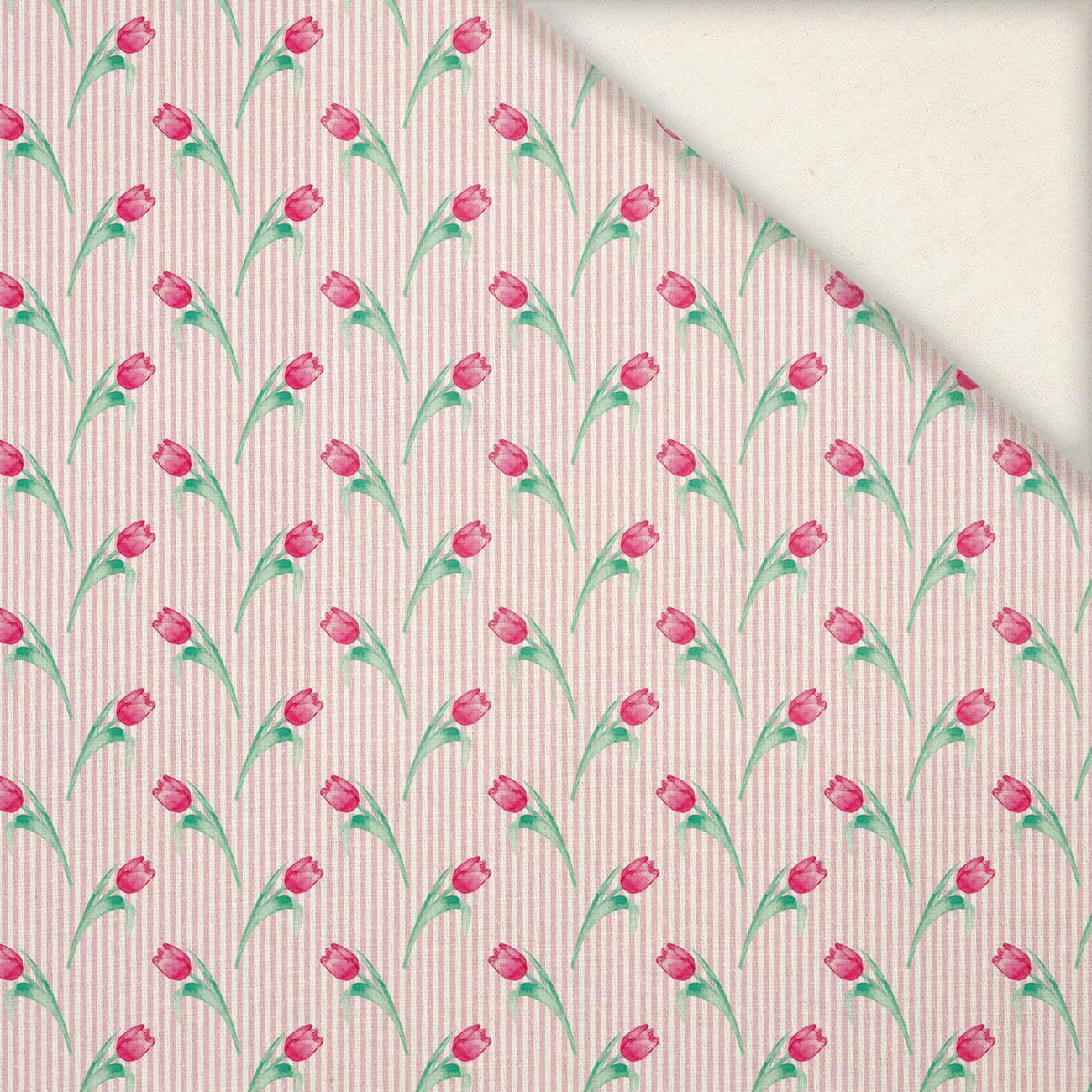 TULIPS / stripes - Slub Weave 