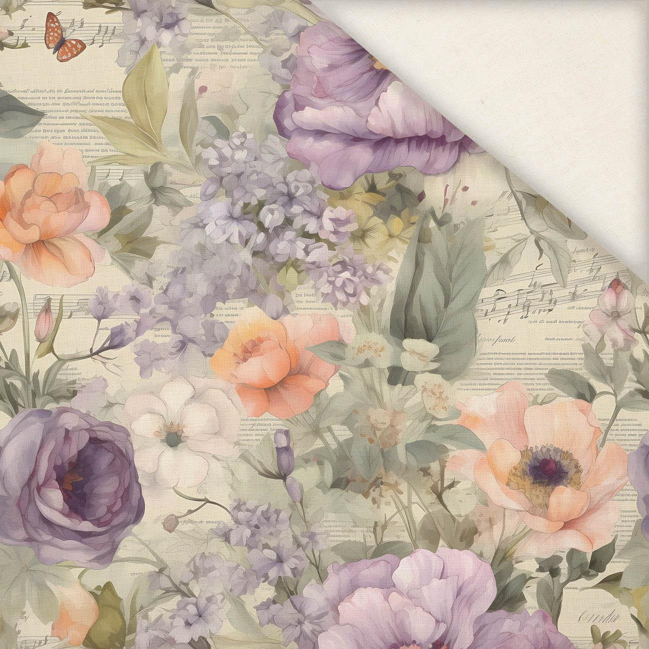 VINTAGE FLOWERS PAT. 15 - Linen 100%