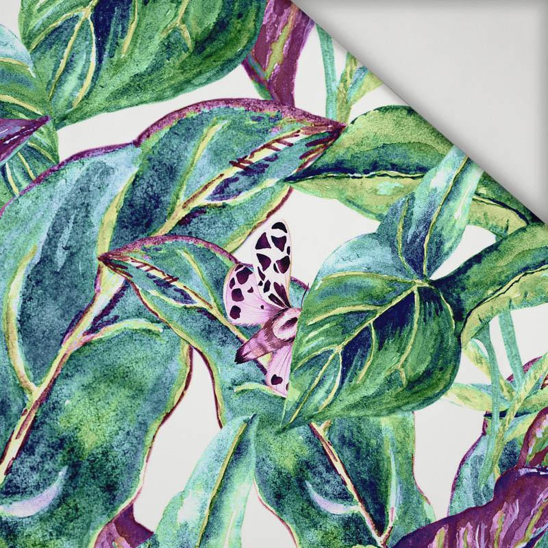 LEAVES AND INSECTS PAT. 1 (TROPICAL NATURE) / white - swimsuit lycra