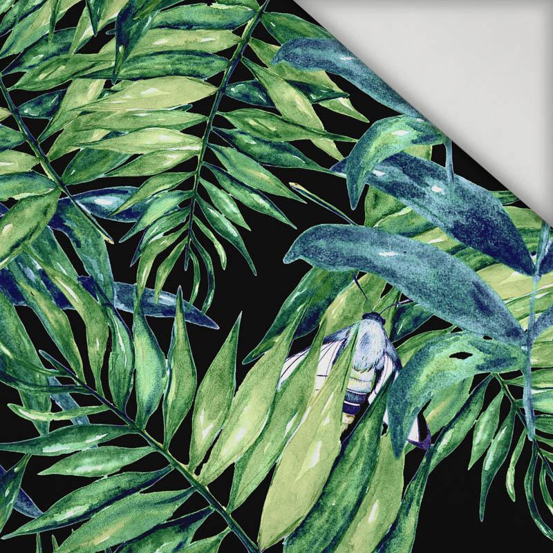 LEAVES AND INSECTS PAT. 6 (TROPICAL NATURE) / black - swimsuit lycra