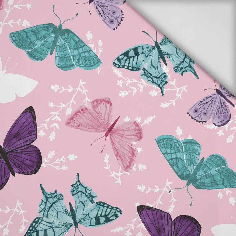 BUTTERFLIES PAT. 5 / pink (PURPLE BUTTERFLIES) - swimsuit lycra