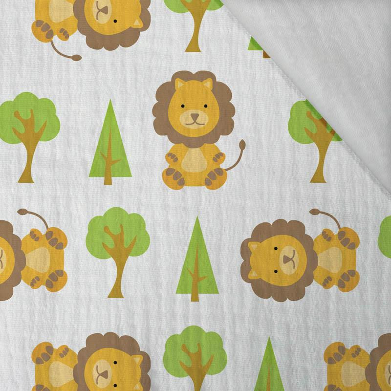 LION IN THE FOREST (ANIMAL GARDEN) - Cotton muslin