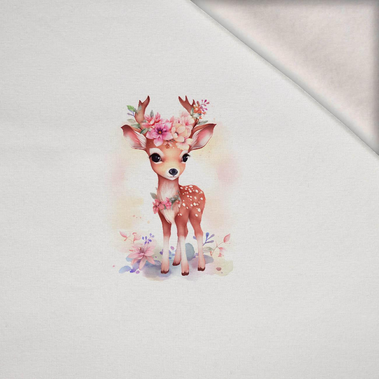 BABY DEER - panel (75cm x 80cm) brushed knitwear with elastane ITY