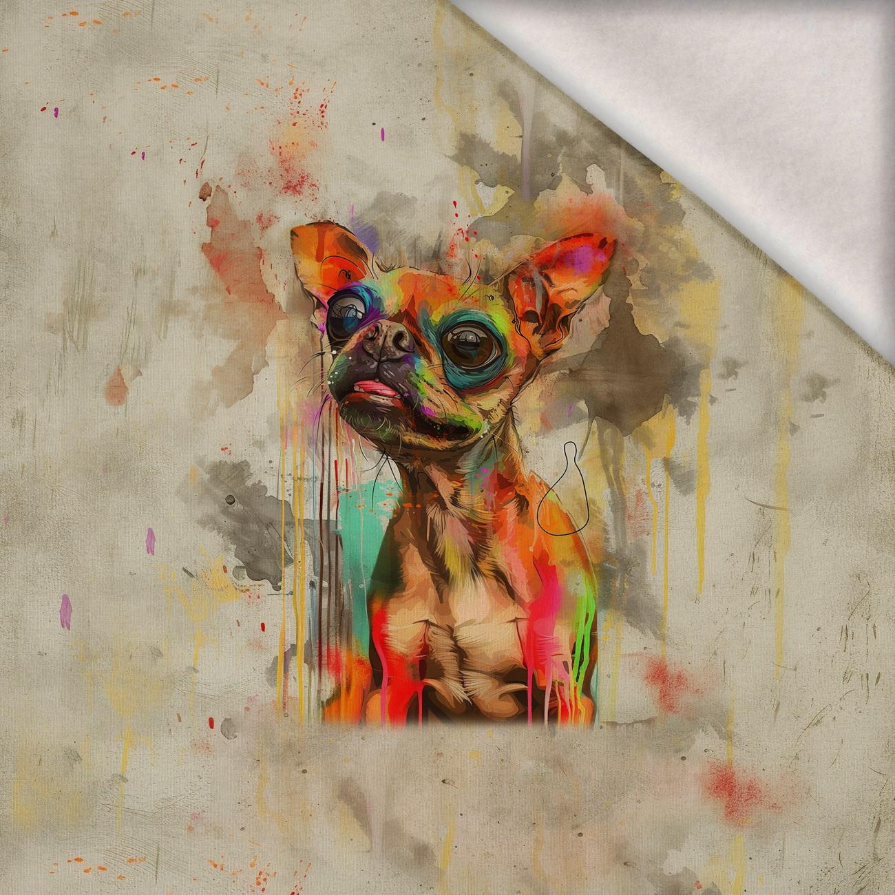 CRAZY LITTLE DOG -  PANEL (60cm x 50cm) brushed knitwear with elastane ITY