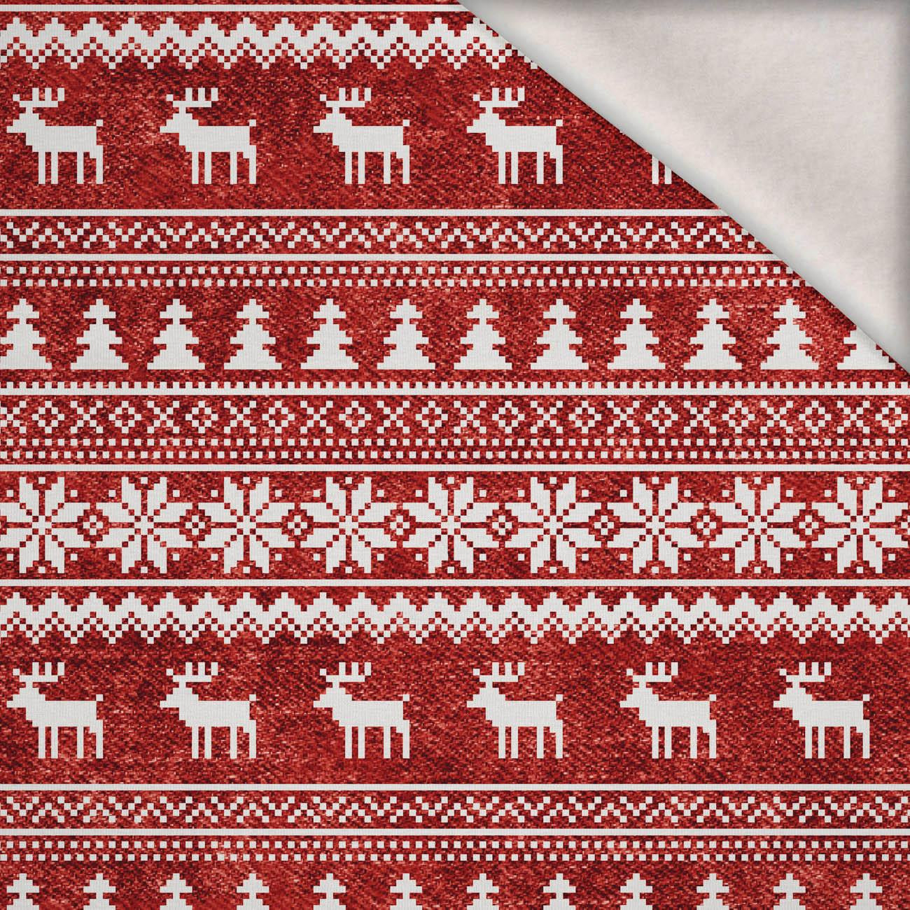 REINDEERS PAT. 2 / ACID WASH RED - brushed knitwear with elastane ITY REINDEERS PAT. 2 / ACID WASH RED - brushed knitwear with elastane ITY