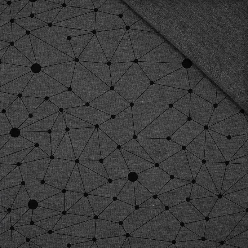 SPIDER'S WEB  / graphite - looped knit fabric