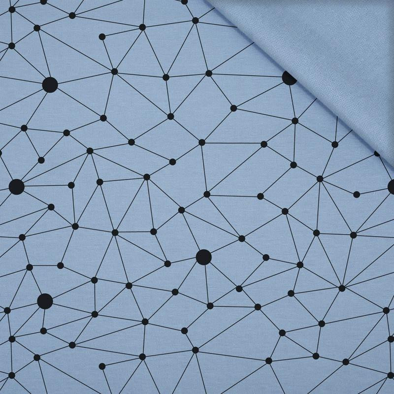 SPIDER'S WEB / B-06 light blue - looped knit fabric