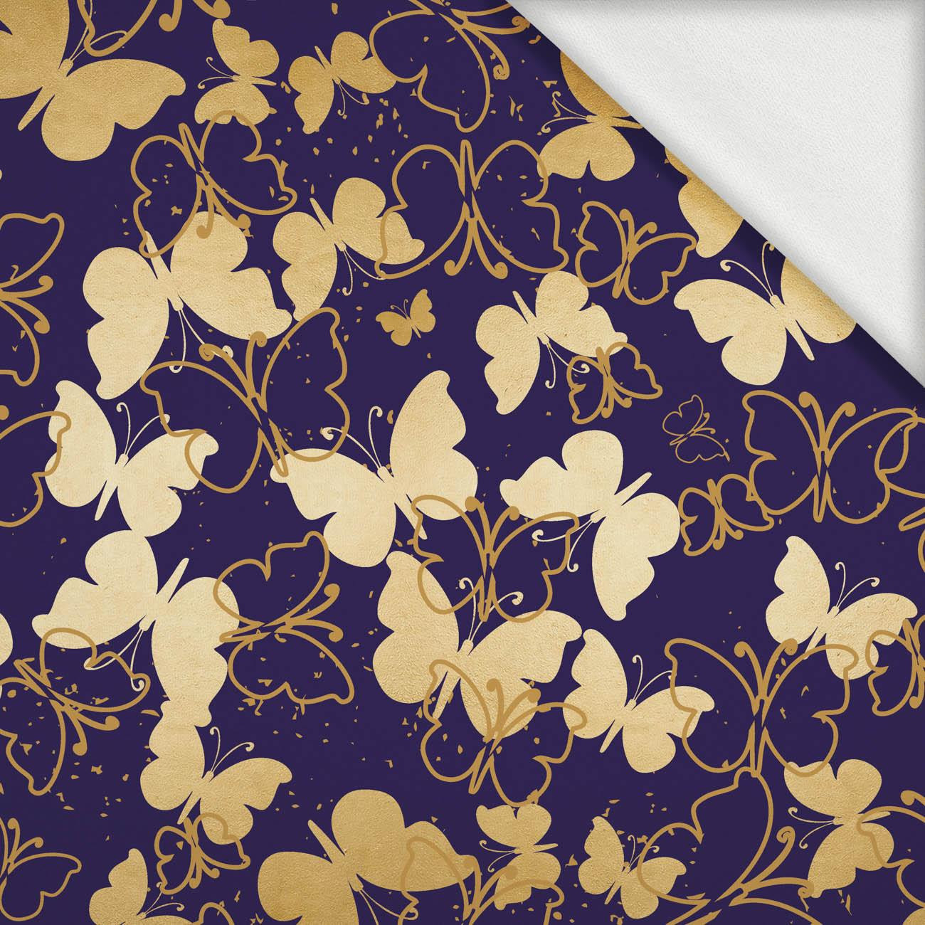 BUTTERFLIES / gold - looped knit fabric with elastane ITY