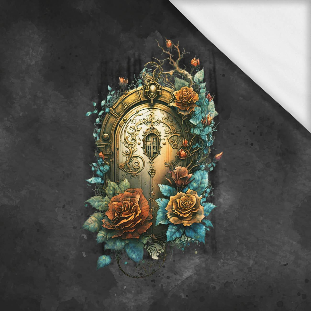 STEAMPUNK FLOWER TEMPLE - panel (60cm x 50cm) SINGLE JERSEY ITY