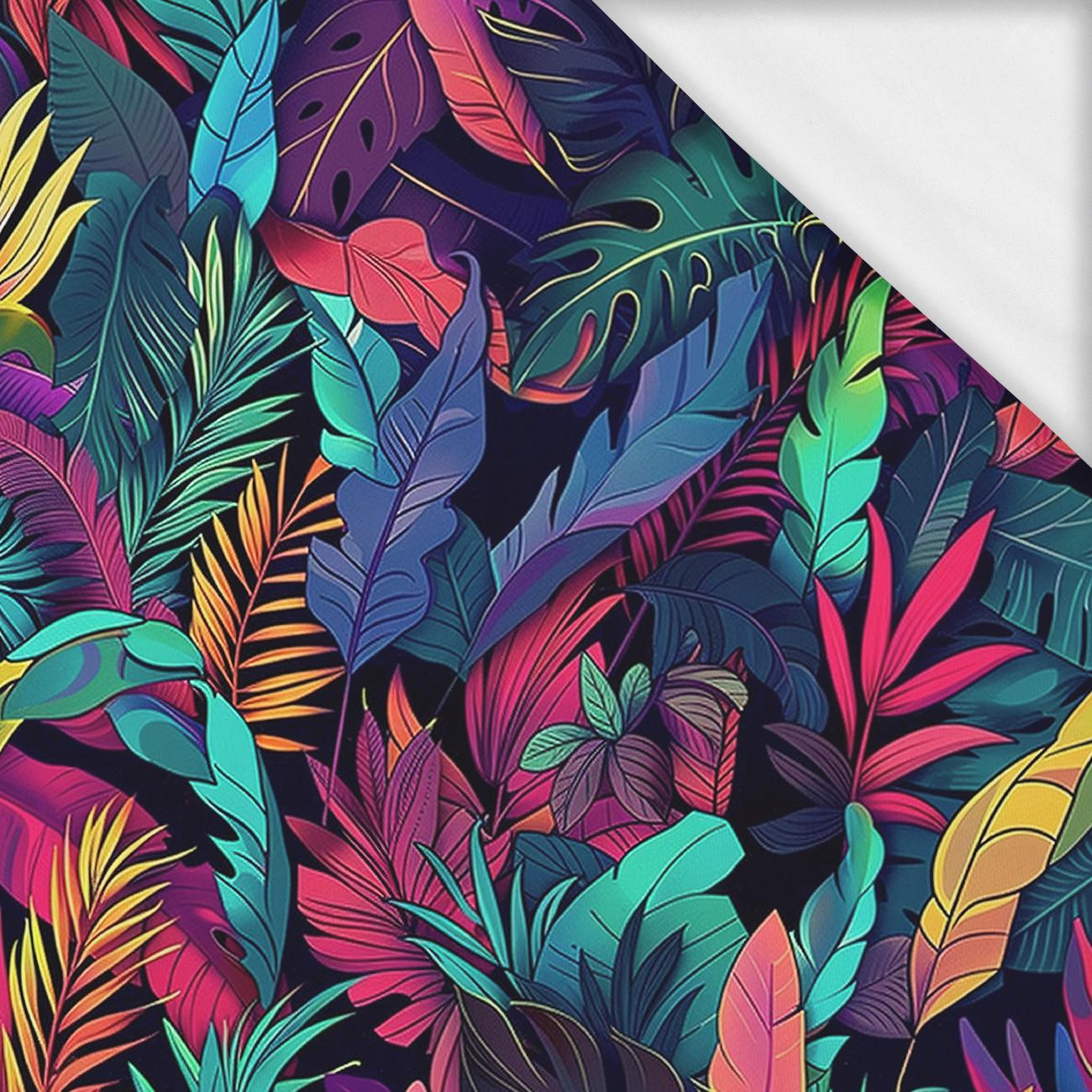 COLORFUL LEAVES- single jersey with elastane ITY