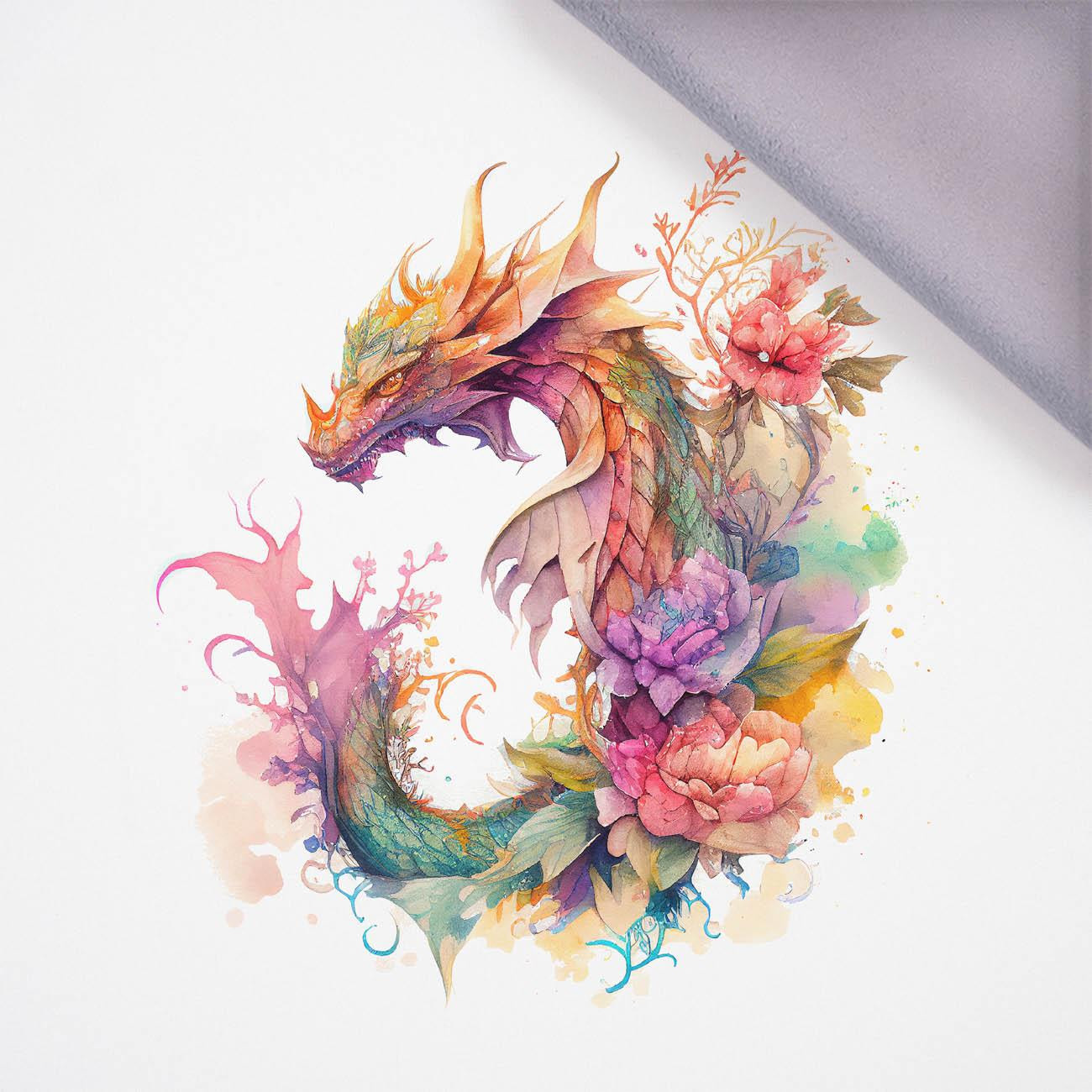 WATERCOLOR DRAGON PAT. 2  - panel (75cm x 80cm)  softshell 