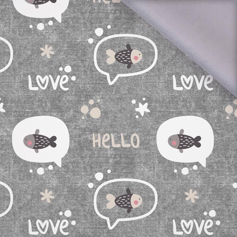 FISH / love (CATS WORLD ) / ACID WASH GREY  - softshell