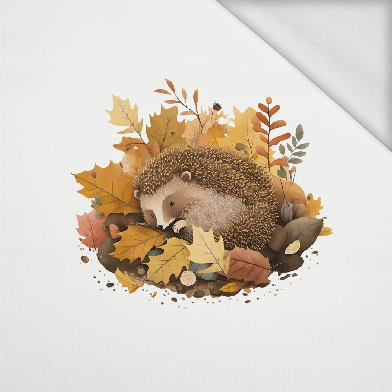 SLEEPING HEDGEHOG - panel (60cm x 50cm) looped knit