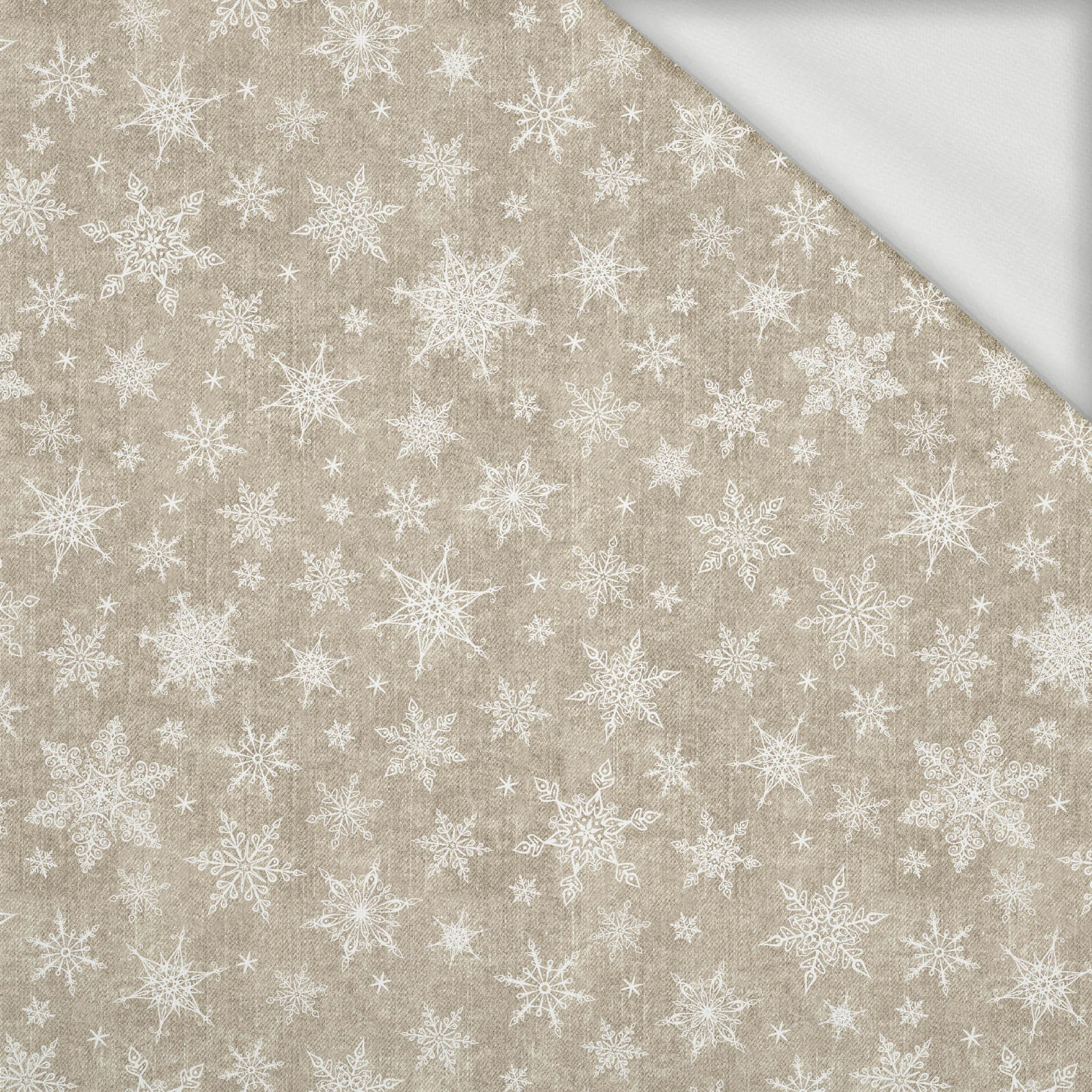 SNOWFLAKES PAT. 2 / ACID WASH BEIGE - looped knit fabric