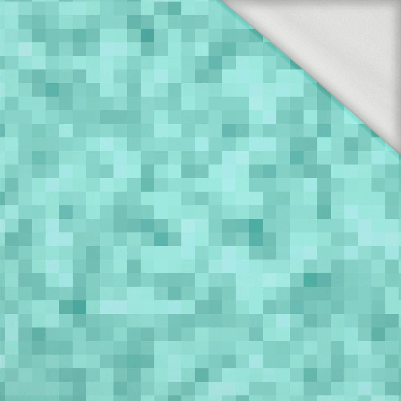 PIXELS pat. 2 / aqua - looped knit fabric