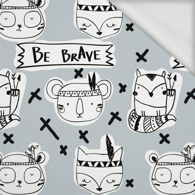 BE BRAVE /  BOHO (SCHOOL DRAWINGS) - looped knit fabric