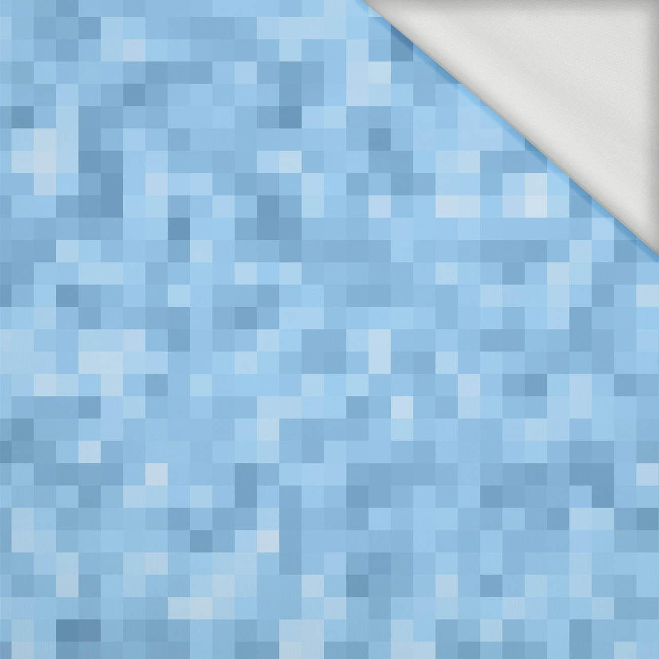 PIXELS pat. 2 / light blue - looped knit fabric