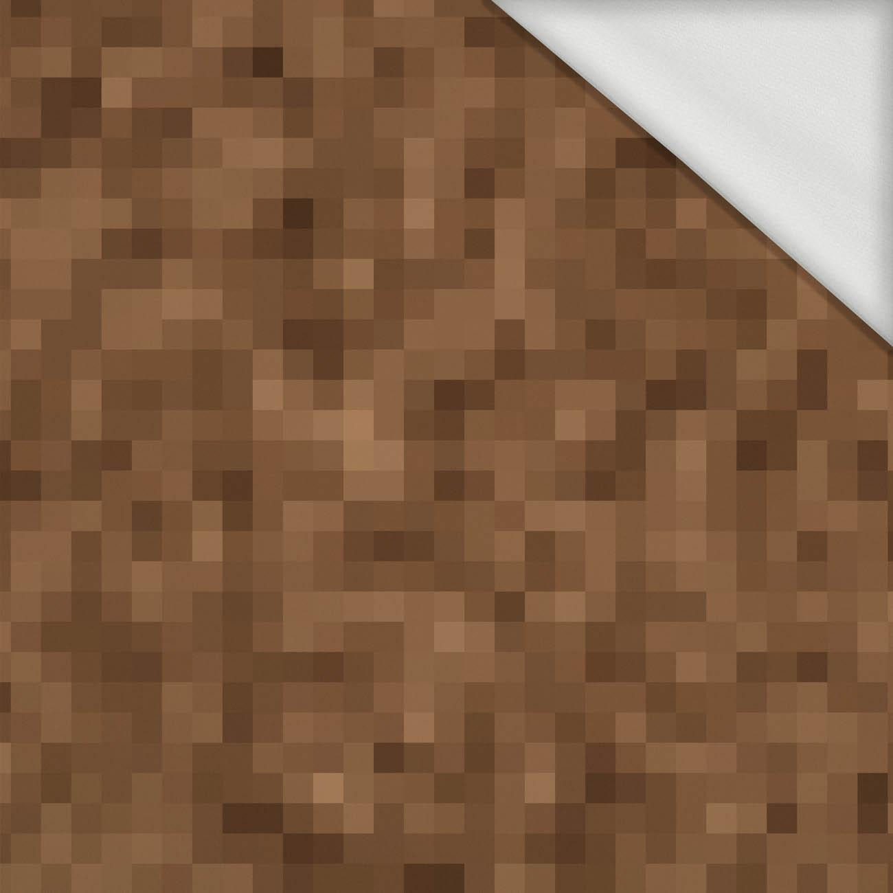 PIXELS pat. 2 / brown - looped knit fabric