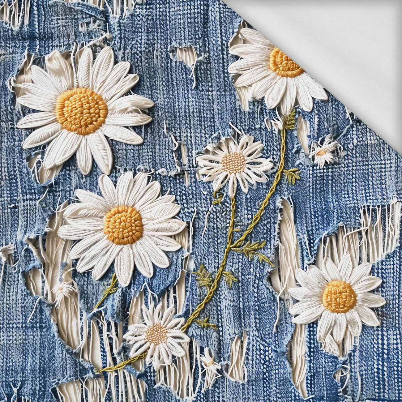 DAISIES DENIM IMITATION PAT. 3 - looped knit fabric