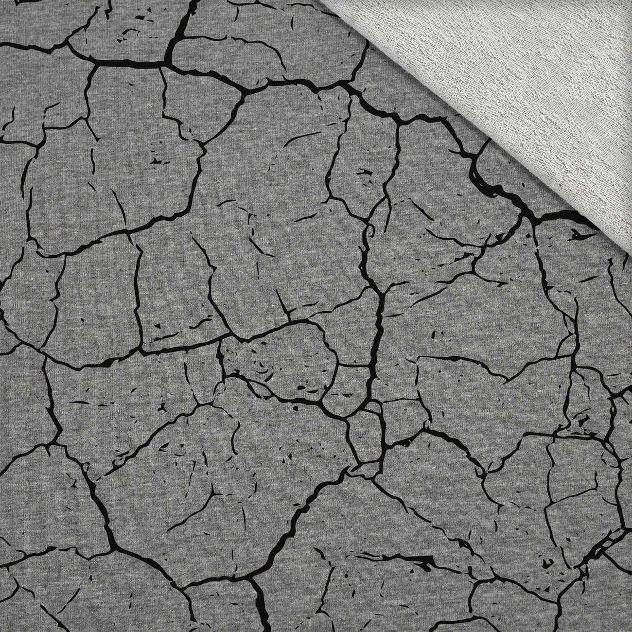 SCORCHED EARTH (black) / eco melange - looped knit fabric