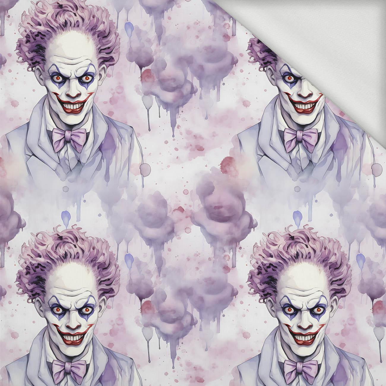 PASTEL HORROR CLOWN PAT. 1 - looped knit fabric