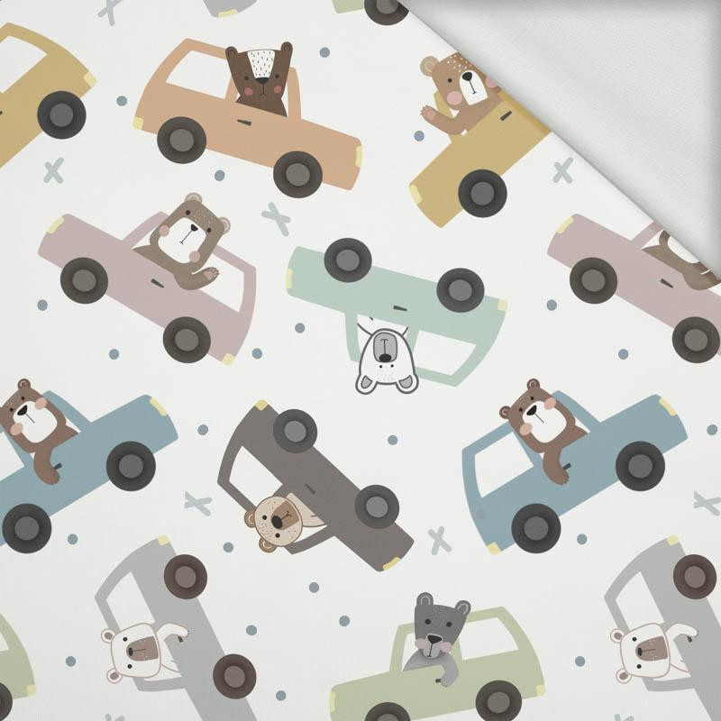 COLORFUL CARS pat. 2 (CITY BEARS) - looped knit fabric