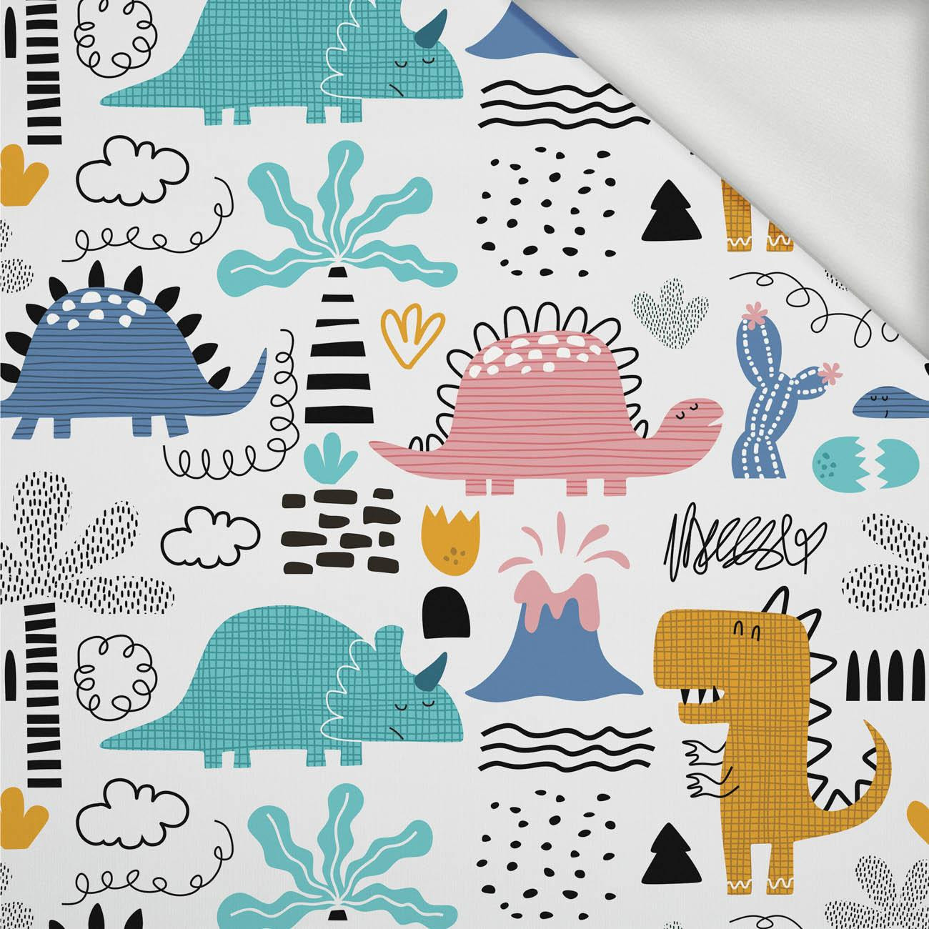 PAINTED DINOSAURS PAT. 2 - looped knit fabric