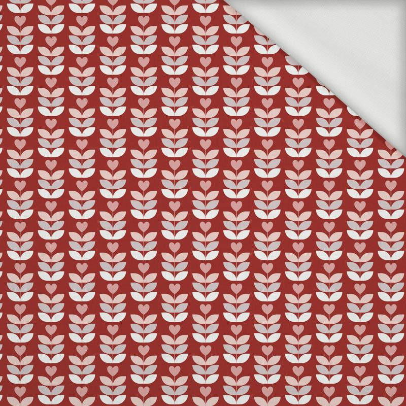 LOVE TULIPS / red (VALENTINE'S HEARTS) - looped knit fabric