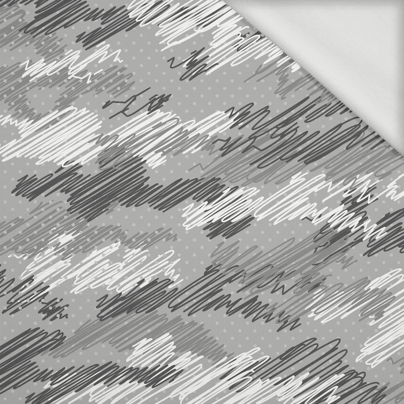 CAMOUFLAGE - scribble / grey - looped knit fabric