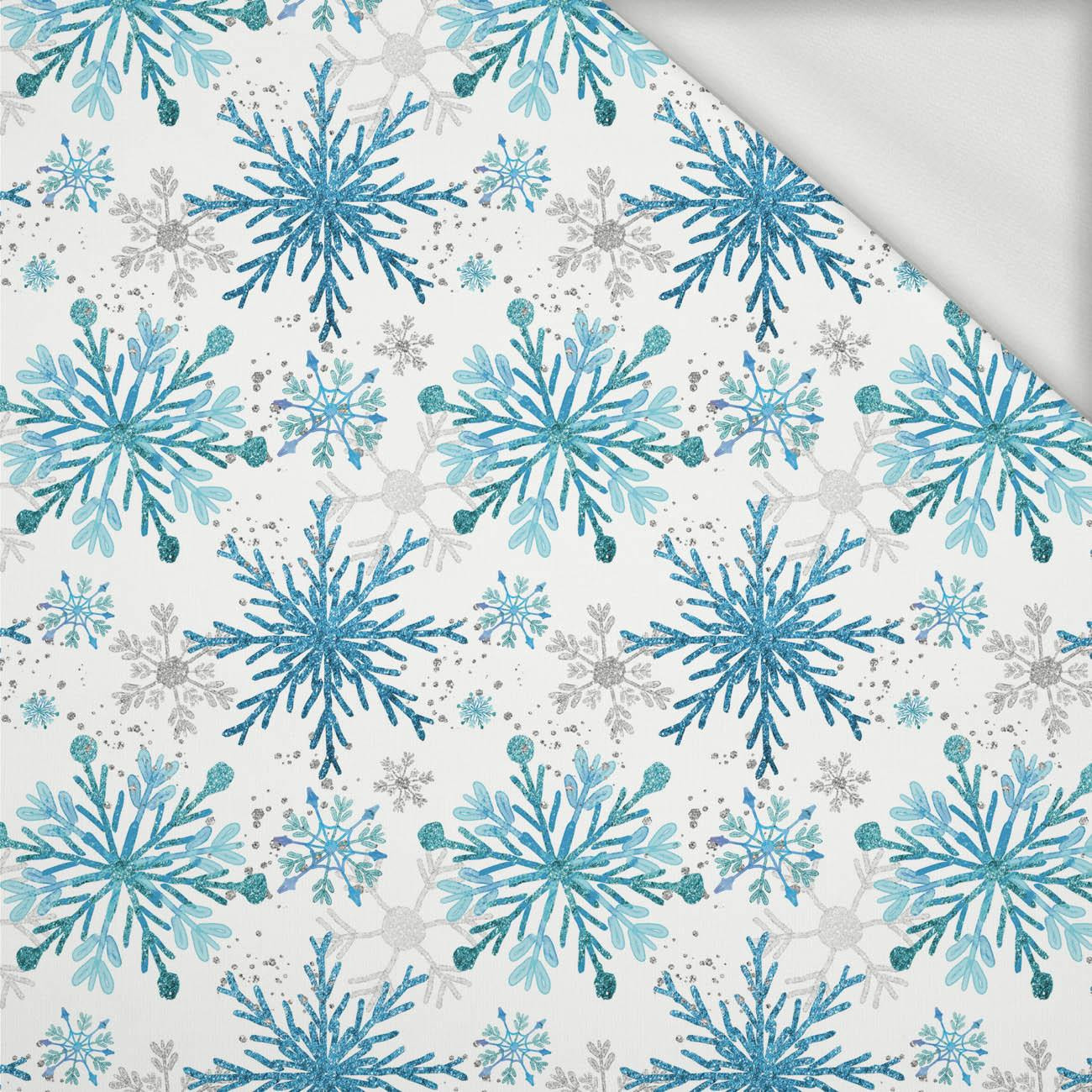BLUE SNOWFLAKES pat. 2 - looped knit fabric