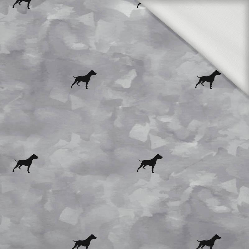 PITBULLS (minimal) / CAMOUFLAGE pat. 2 (grey) - looped knit fabric