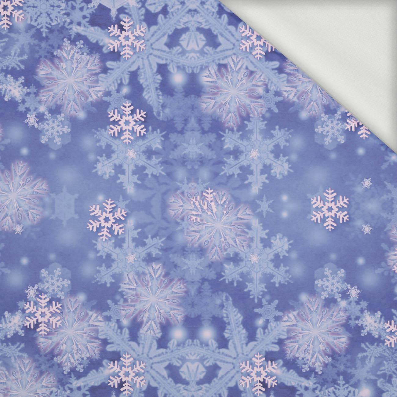 SNOWFLAKES (Very Peri) - looped knit fabric