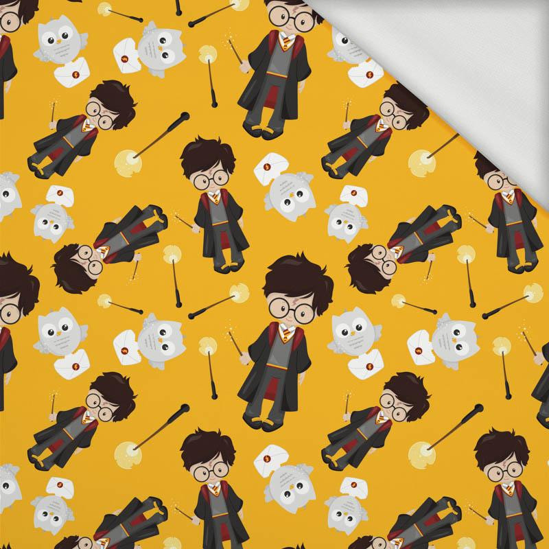 MAGICAL FRIENDS pat. 1 (MAGIC SCHOOL) / mustard - looped knit fabric