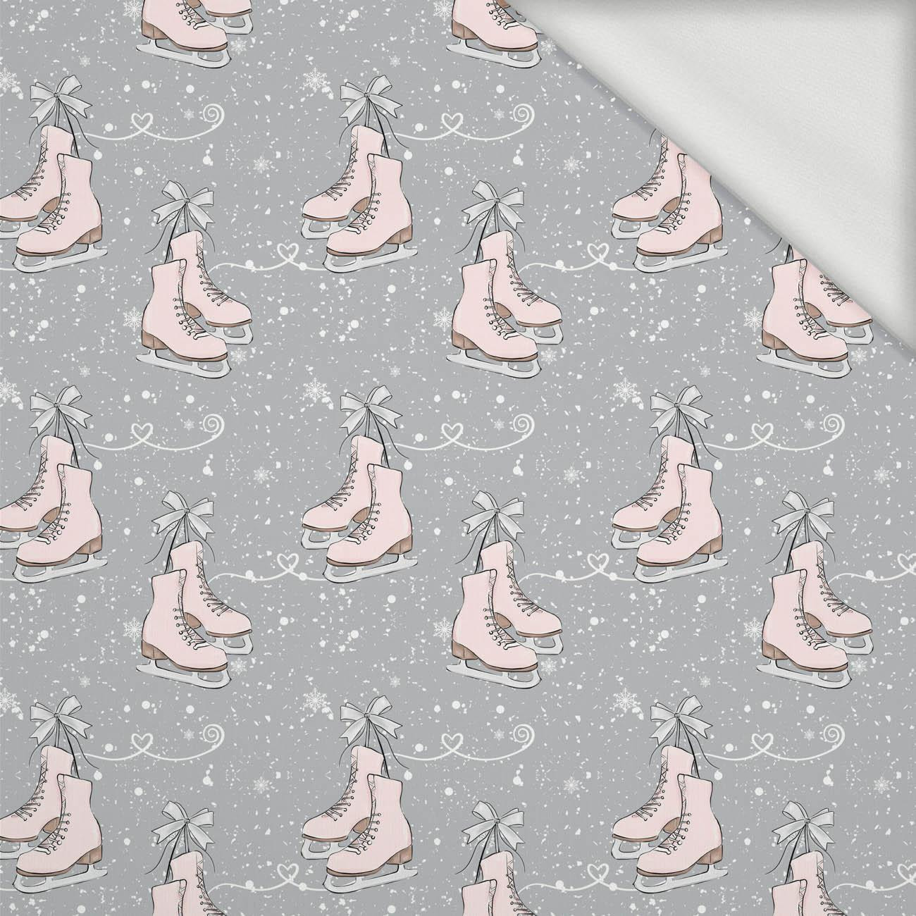 PINK ICE SKATES  (WINTER)  - looped knit fabric