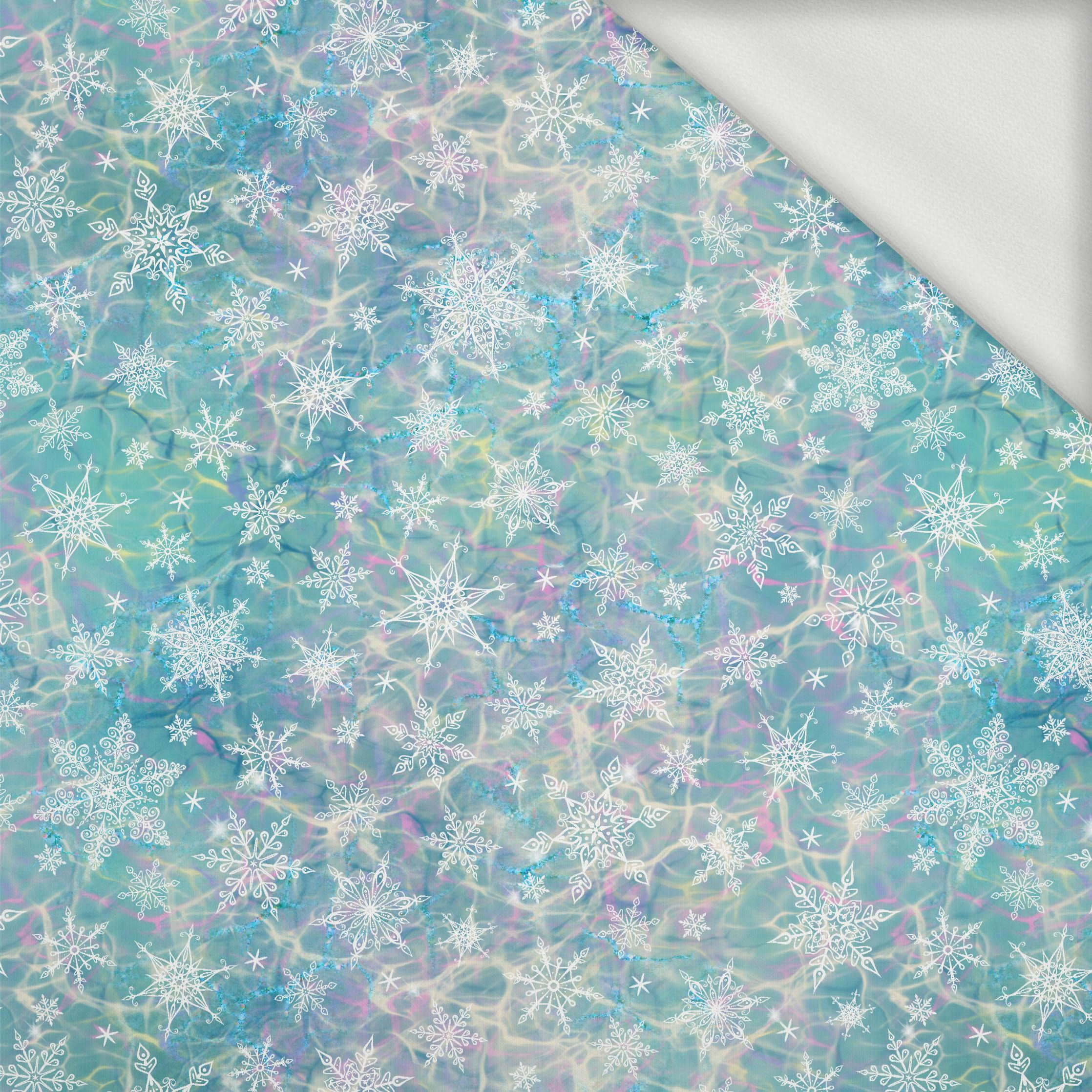 SNOWFLAKES PAT. 2 / RAINBOW OCEAN pat. 2 - looped knit fabric