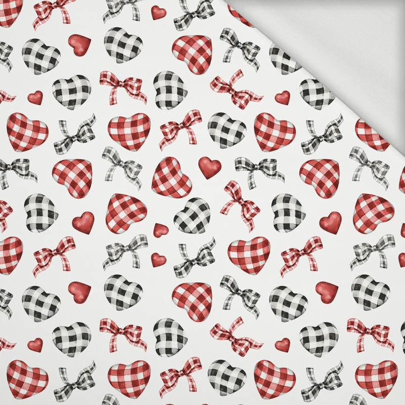 HEARTS MINI VICHY GRID CHECK AND ROSES looped knit fabric