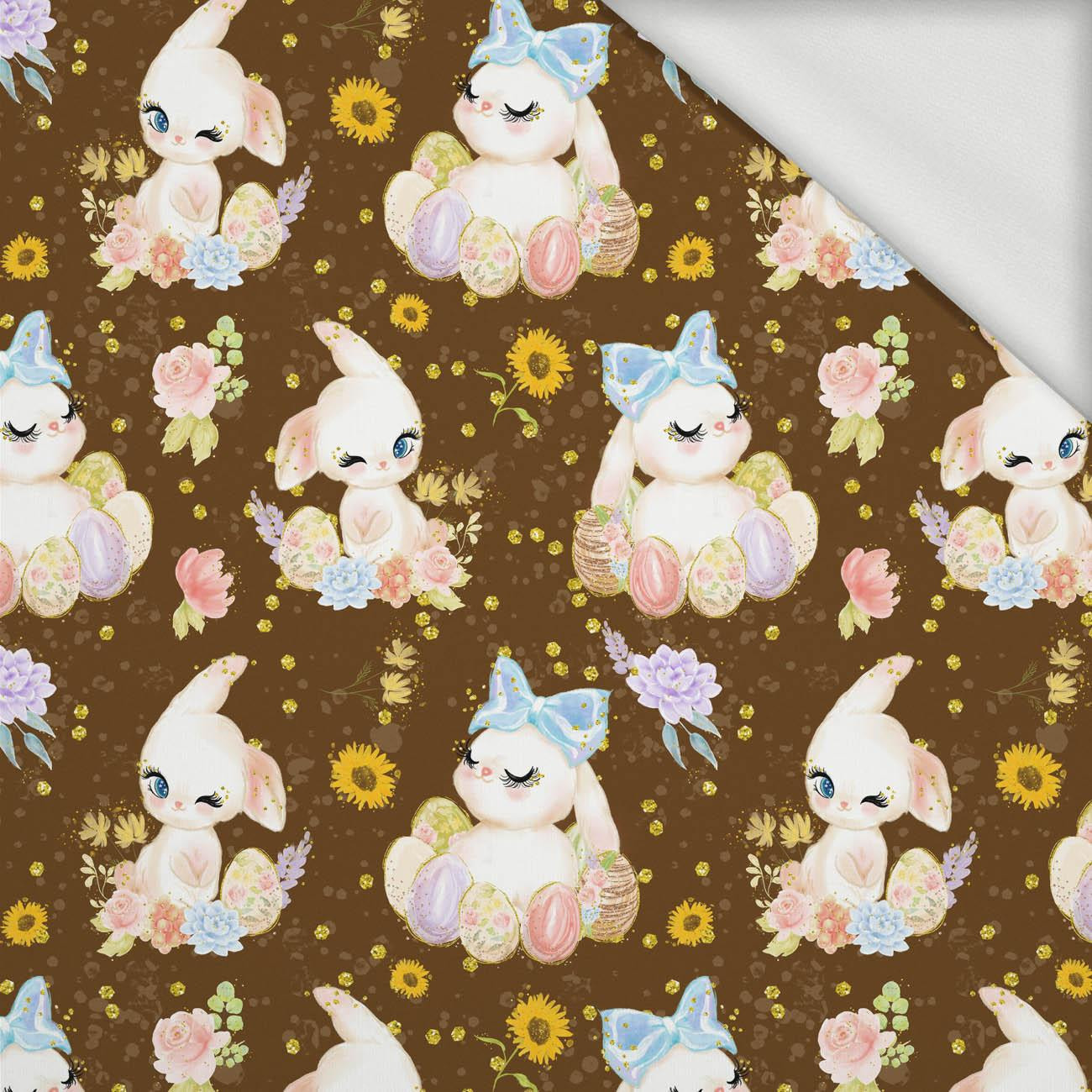 BUNNIES PAT. 3 (CUTE BUNNIES) - looped knit fabric