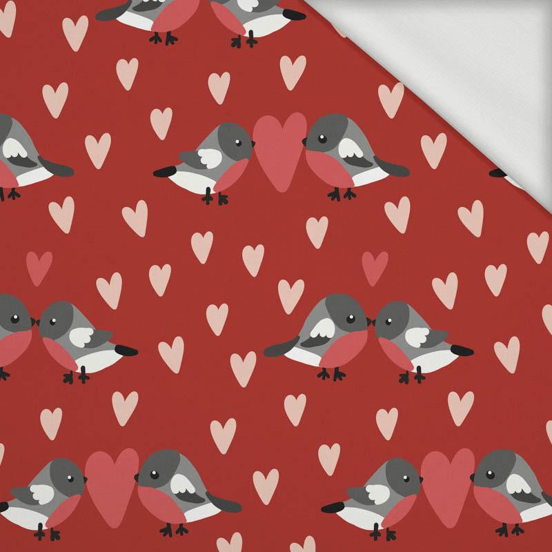 BIRDS IN LOVE PAT. 2 / RED (BIRDS IN LOVE) - looped knit fabric