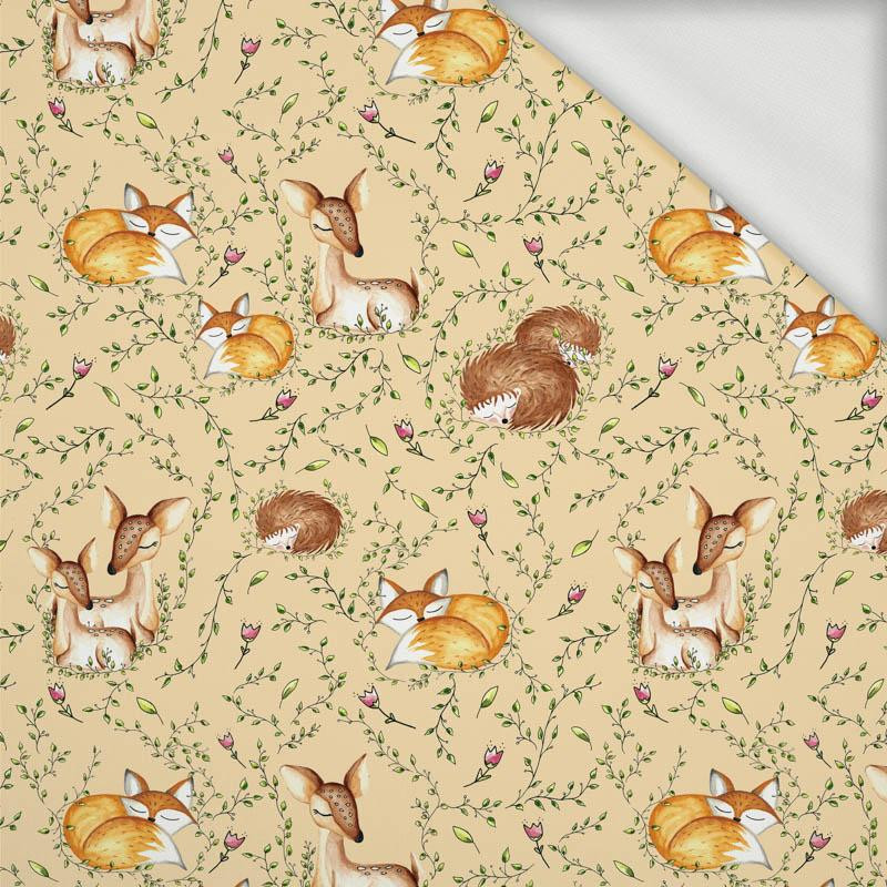 SLEEPING ANIMALS MIX (SLEEPING ANIMALS) / sand  - looped knit fabric