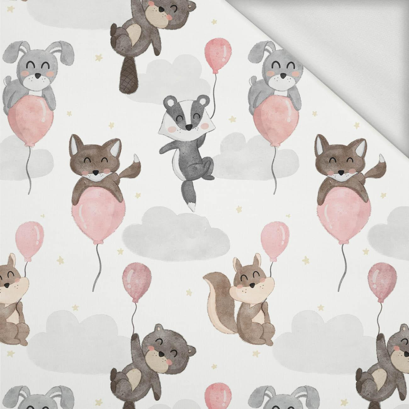 ANIMALS IN CLOUDS pat. 1 - organic looped knit fabric