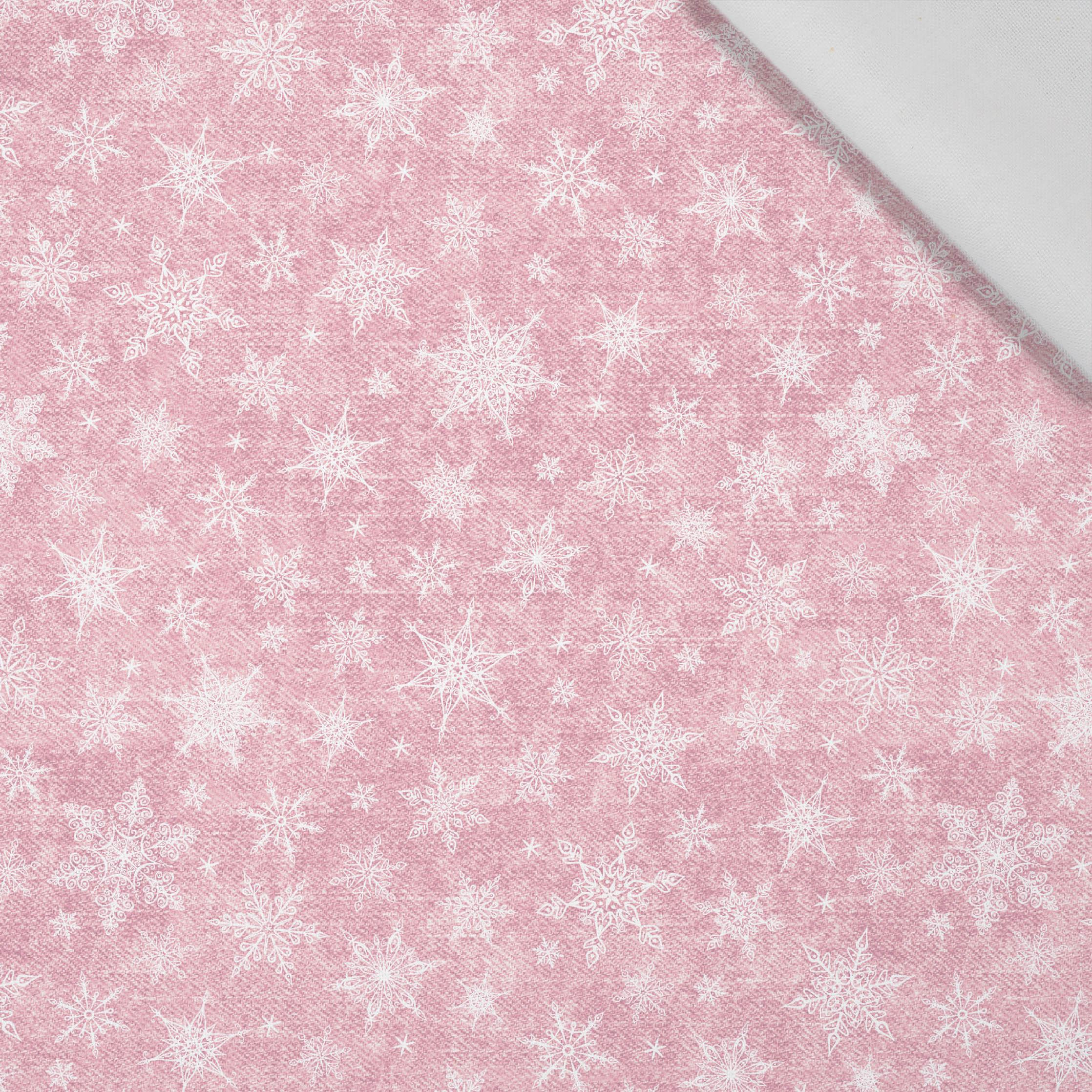 SNOWFLAKES PAT. 2 / ACID WASH ROSE QUARTZ - Cotton woven fabric