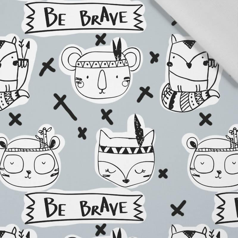 BE BRAVE /  BOHO (SCHOOL DRAWINGS) - Cotton woven fabric