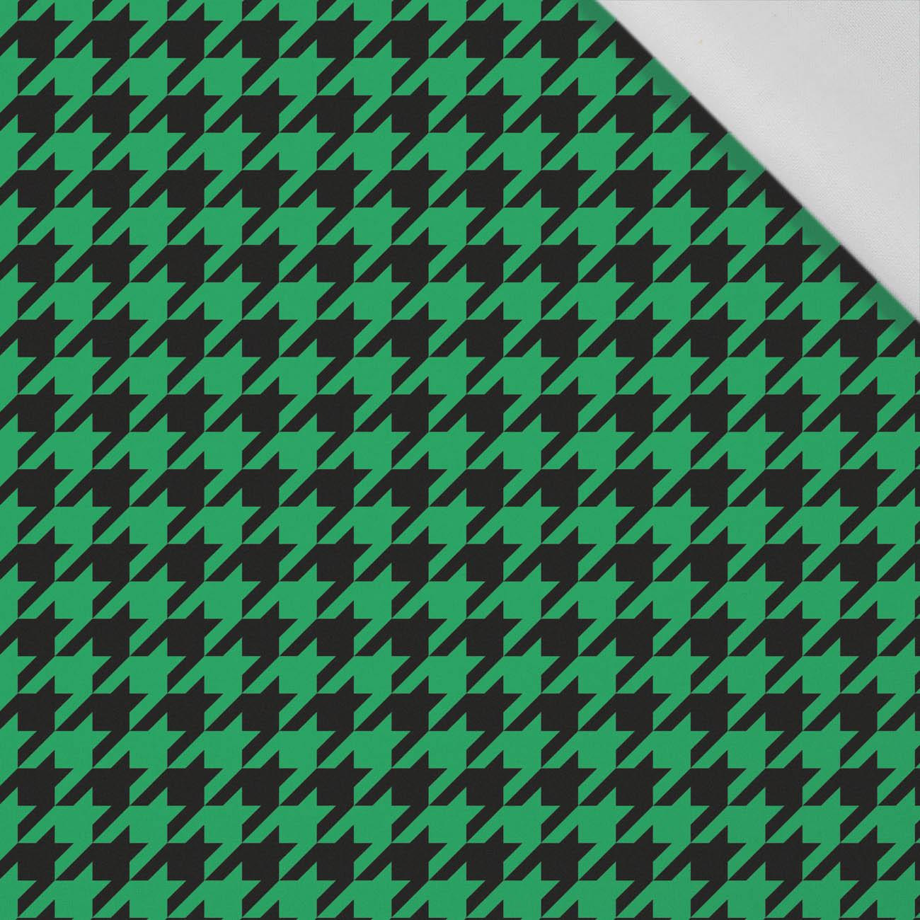 BLACK HOUNDSTOOTH / green - Cotton woven fabric