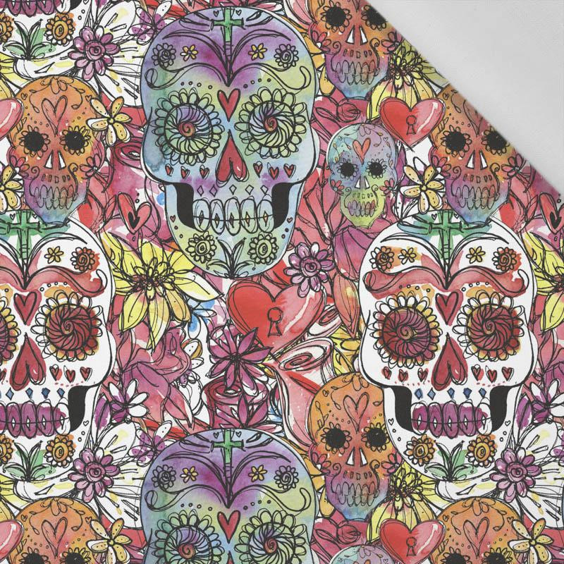 SKULLS pat. 4 / colorful (DIA DE LOS MUERTOS) - Cotton woven fabric
