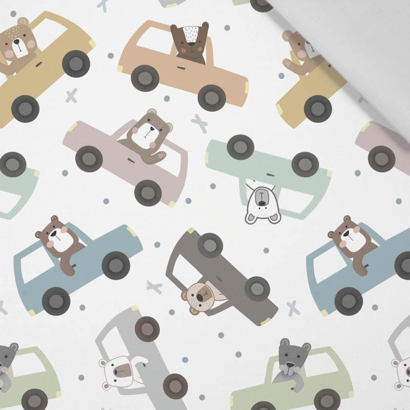 COLORFUL CARS pat. 2 (CITY BEARS) - Cotton woven fabric